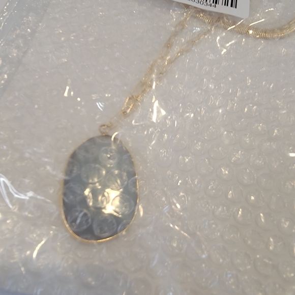 Oval Pendant Sea Green Layered Necklace NEW! - Picture 5 of 5